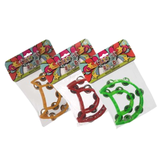 Plastic Tambourine - 15 x 12cm, assorted colours